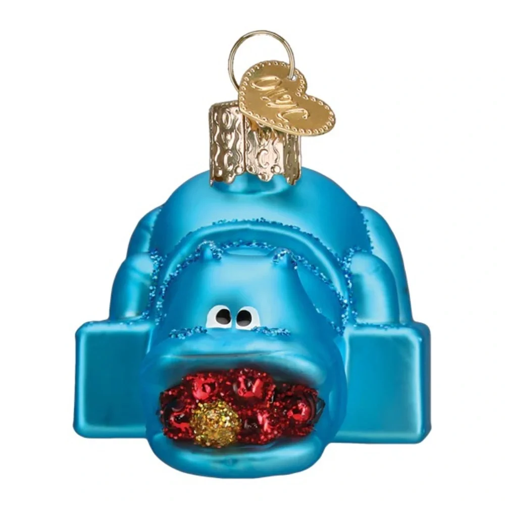 Old World Christmas ‘Hungry Hippo’ Glass Ornament New With Tags Never Displayed